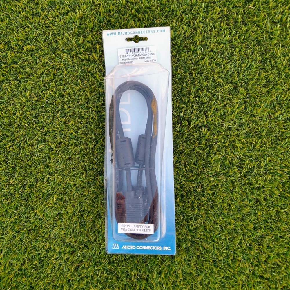 6Feet 15-Pin Super-VGA (HD15) M/M Monitor Computer High Resolution Cable NIB